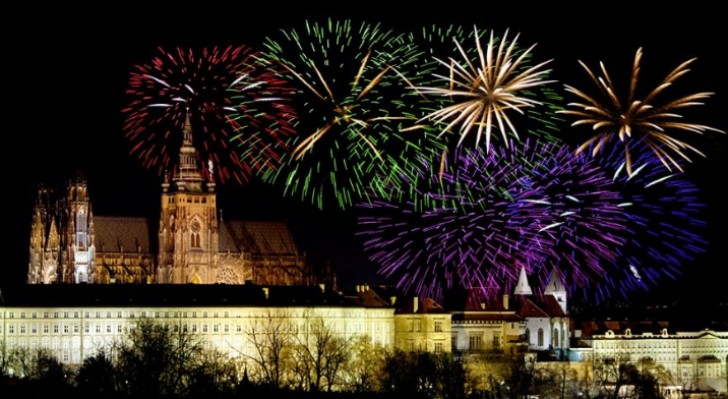 Новогодний фейерверк в Праге