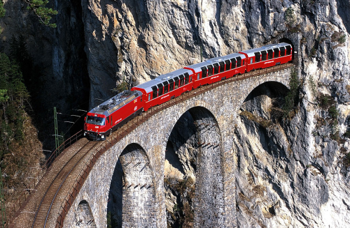 Железная дорога в Швейцарских Альпах